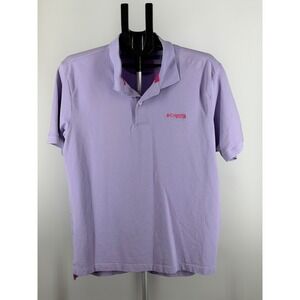 Columbia PFG Mens Large Purple Short Sleeve Performance Polo Shirt